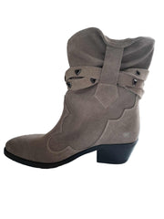 Botine Piele Naturala Berlin Taupe Suede - Dolly Shoes