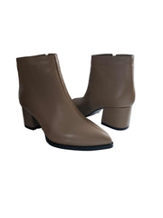 Botine Piele Naturala Savina Taupe Box