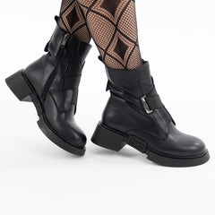 Ghete Piele Naturala ZP13 Black - Lulu
