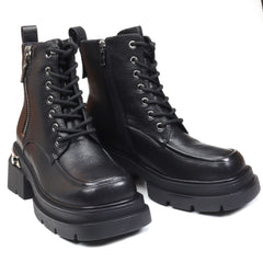Ghete Piele Naturala Feeling Z051-16 Black