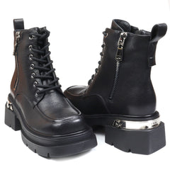 Ghete Piele Naturala Feeling Z051-16 Black