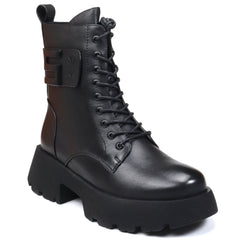 Ghete Piele Naturala Feeling Z086-08 Black
