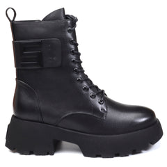 Ghete Piele Naturala Feeling Z086-08 Black