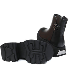 Ghete Piele Naturala Feeling Z086-01 Black