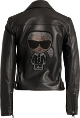 Geaca IKONIK RS LEATHER BIKER JACKET - Karl Lagerfeld