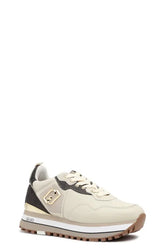 LIU JO MAXI WONDER 01 SNEAKER TUMBLED LEATHER/PRIN CONCHIGLIA/BROWN