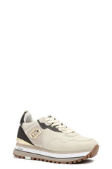LIU JO MAXI WONDER 01 SNEAKER TUMBLED LEATHER/PRIN CONCHIGLIA/BROWN
