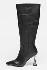 Cizme Piele Naturala Mid Calf Black - Karl Lagerfeld