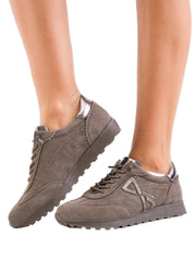 Pantofi Sport Piele Naturala Abra F002-654 KHAKI SUEDE