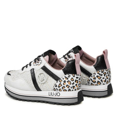 LIU JO MAXI WONDER 604 - SNEAKER LAMINATED/FABRIC/LEO White