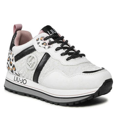 LIU JO MAXI WONDER 604 - SNEAKER LAMINATED/FABRIC/LEO White