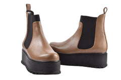 Ghete Piele Naturala Eros Cappucino - Dolly Shoes