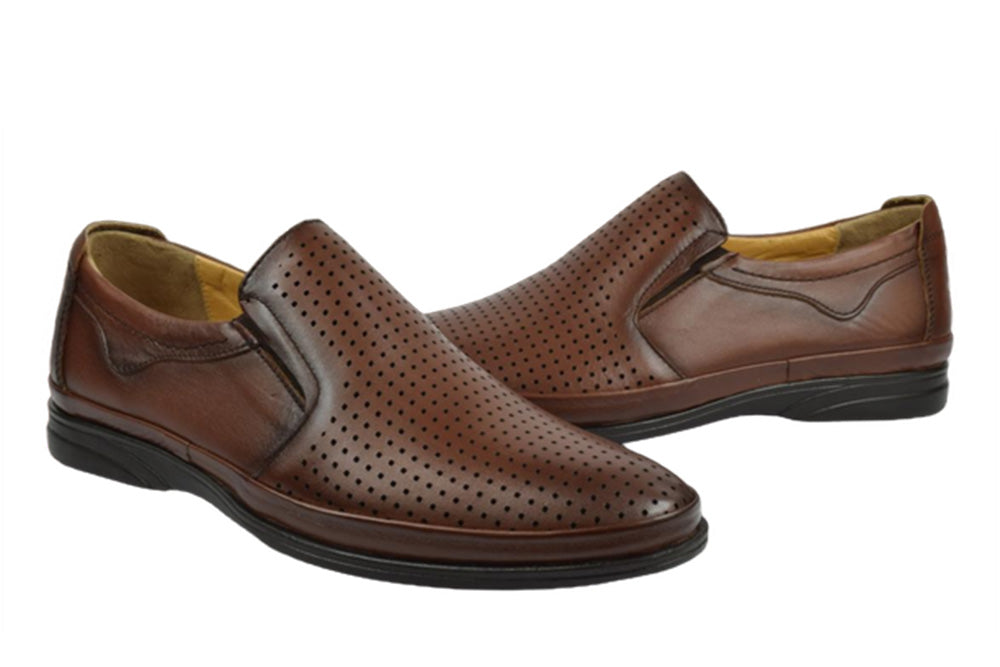 Pantofi Piele Naturala B651-7 Brown