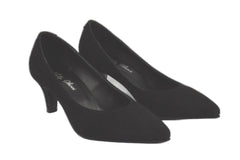 Pantofi Piele Naturala Rebecca Negru Velur