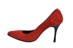 Pantofi Piele Naturala Gloria Rosu Velur