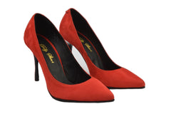 Pantofi Piele Naturala Gloria Rosu Velur