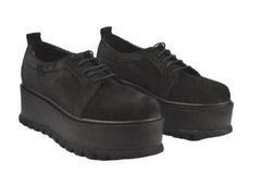 Pantofi Piele Naturala Molly Negru Velur TE20