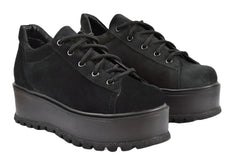Pantofi Piele Naturala Florence Negru Velur TE20