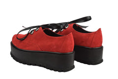 Pantofi Piele Naturala Valery Red TE20