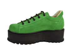 Pantofi Piele Naturala Florence Green Velur TE20