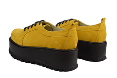 Pantofi Piele Naturala Molly Yellow Velur TE20