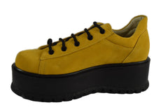 Pantofi Piele Naturala Florence Yellow Velur TE20