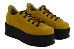 Pantofi Piele Naturala Florence Yellow Velur TE20