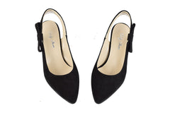 Pantofi Piele Naturala Calma Black Suede - Dolly Shoes
