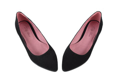 Balerini Piele Naturala 249 Black Suede - Dolly Shoes