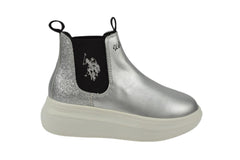 Ghete Copii U.S. Polo Assn. HELIS001-SIL-BLK01