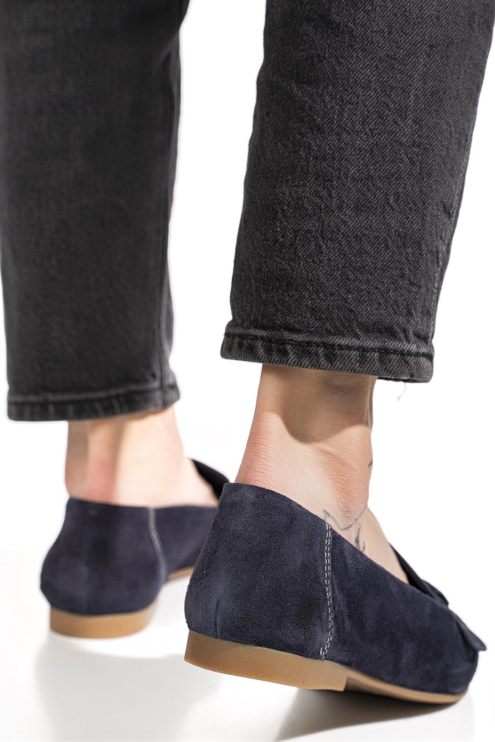 Loafers Piele Naturala Minis Navy Suede - Bellini