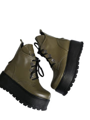 Ghete Piele Naturala Desiree Olive - Dolly Shoes