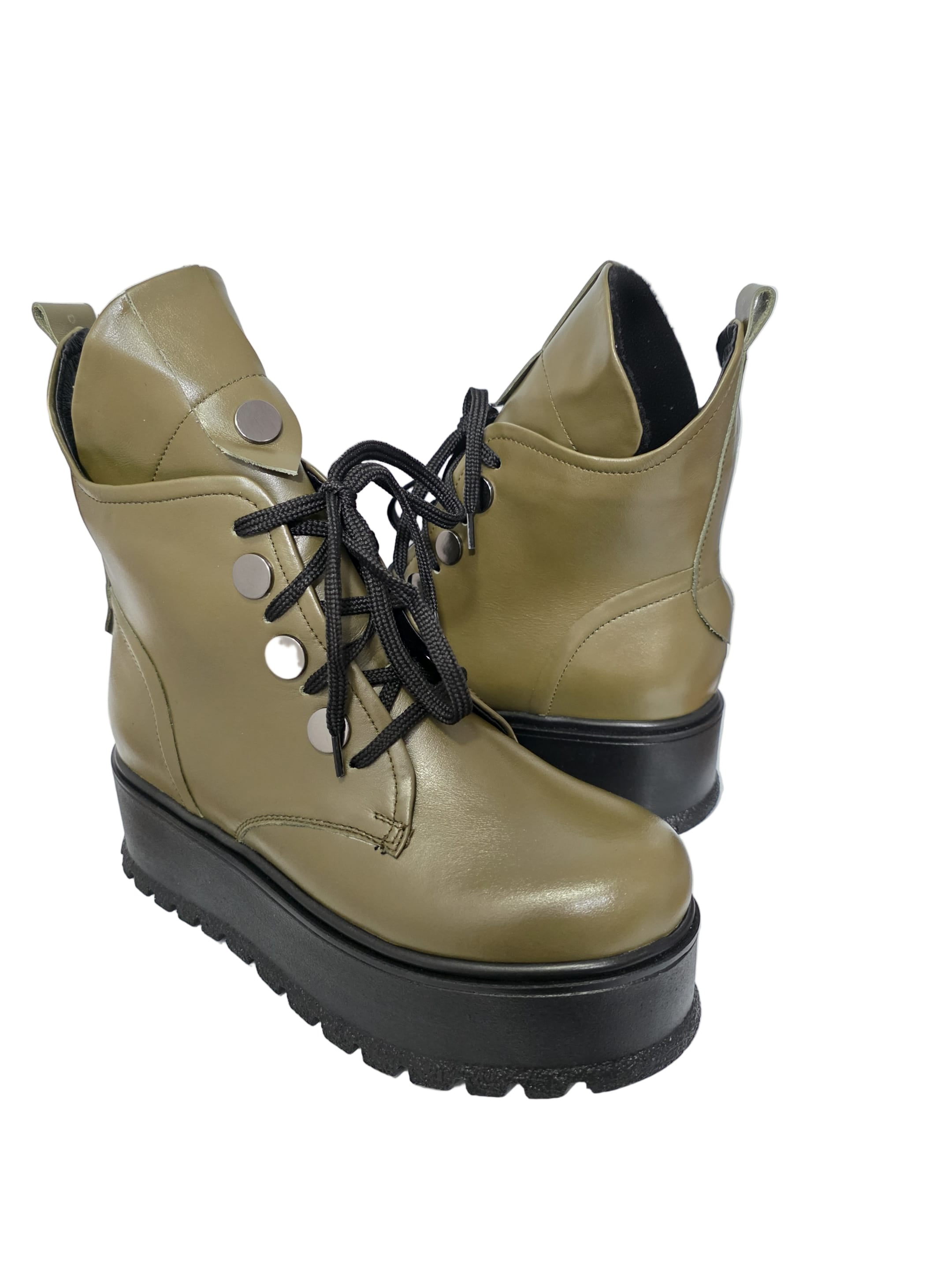 Ghete Piele Naturala Desiree Olive - Dolly Shoes