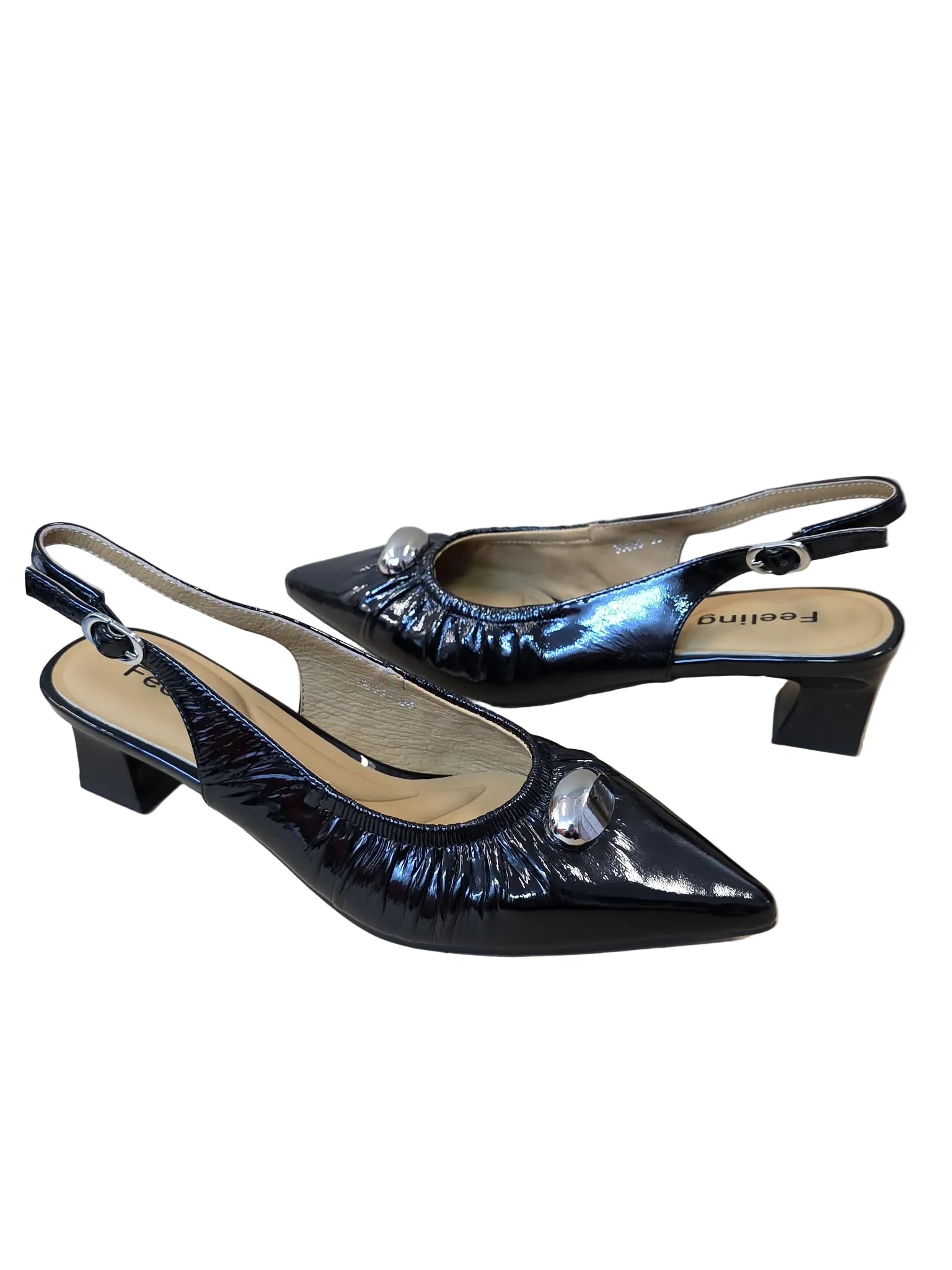Pantofi Piele Naturala Feeling 58038 Black Patent