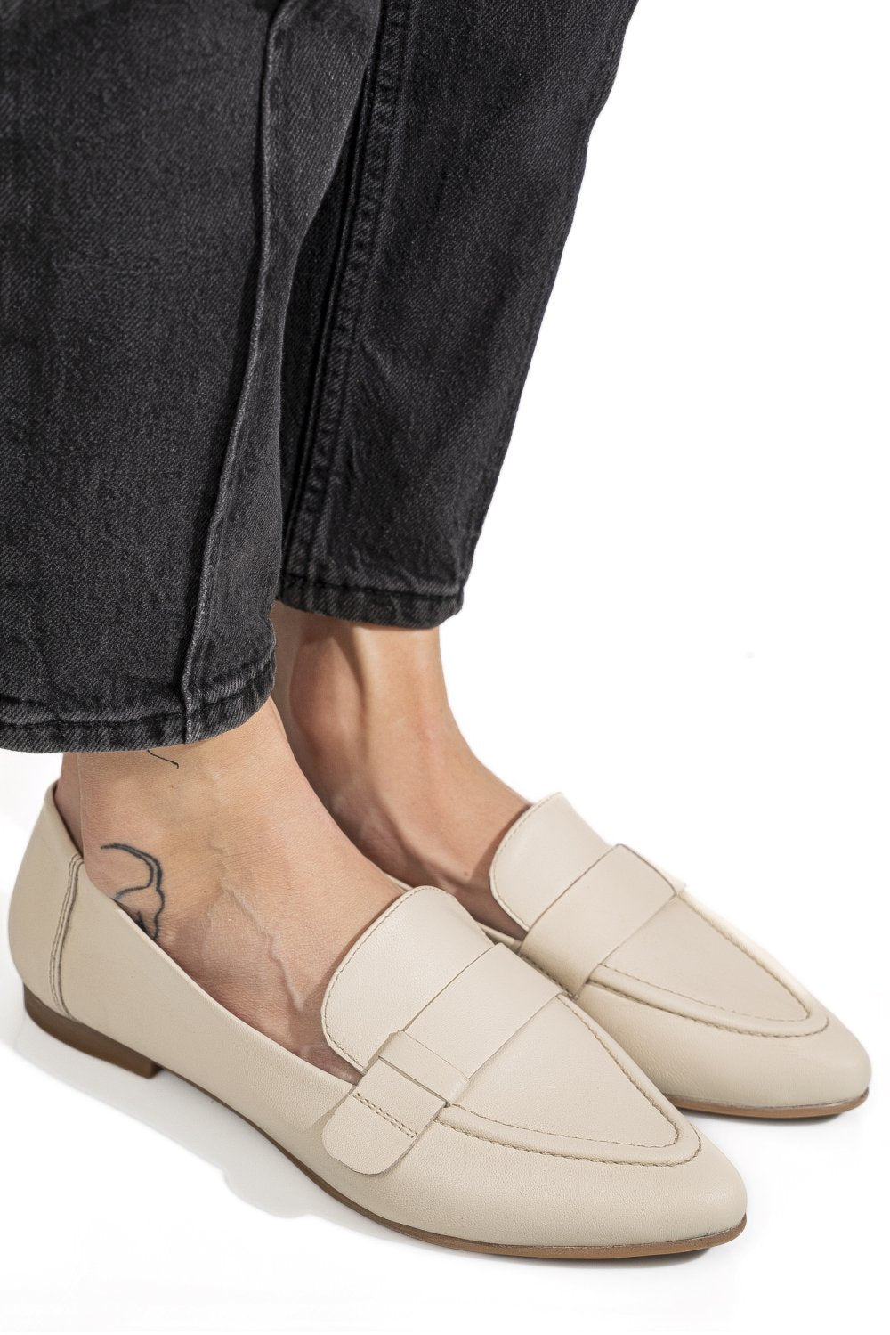 Loafers Piele Naturala Minis Nappa Milk - Bellini