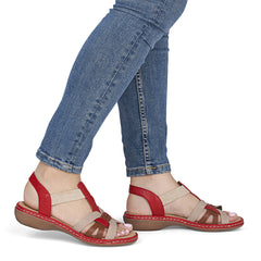 Sandale Rieker Antistress 65918-33 Red Combi
