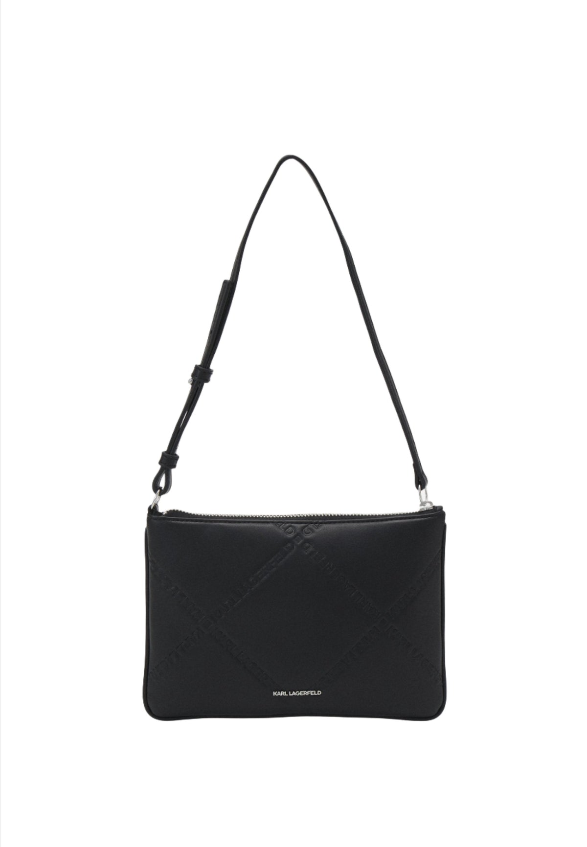 Geanta  SKUARE POUCH EMBOSSED Black Karl Lagerfeld