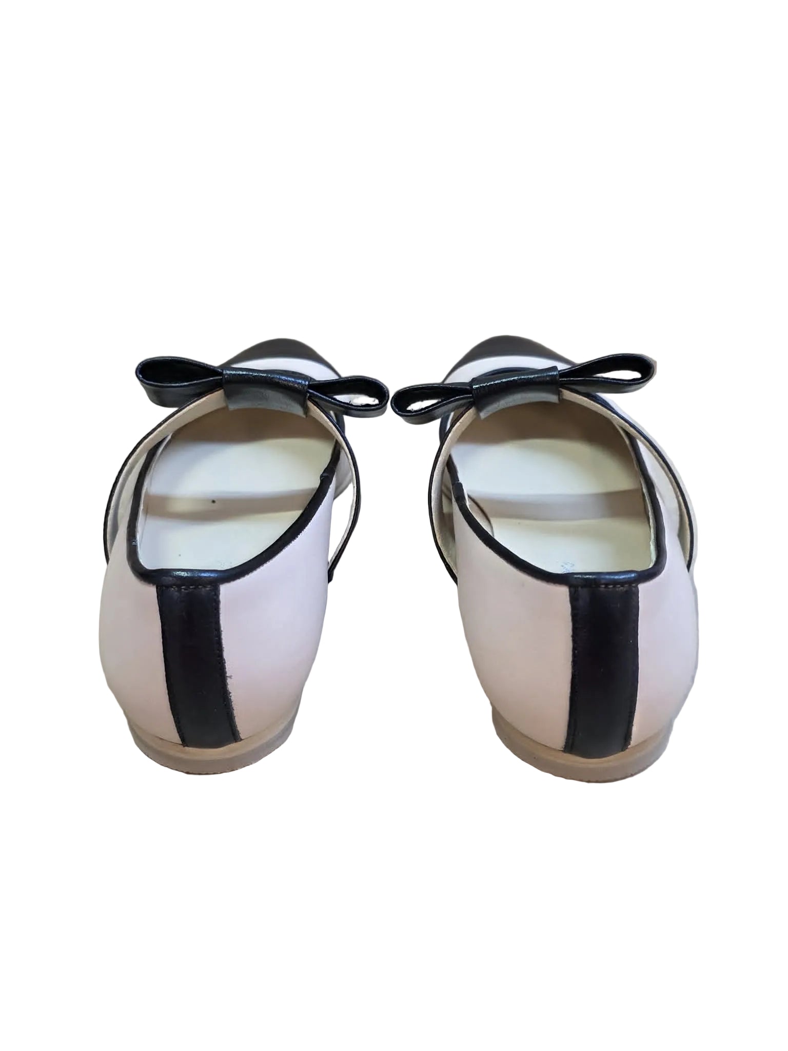 Balerini Piele Naturala Alina Beige Black - Dolly Shoes