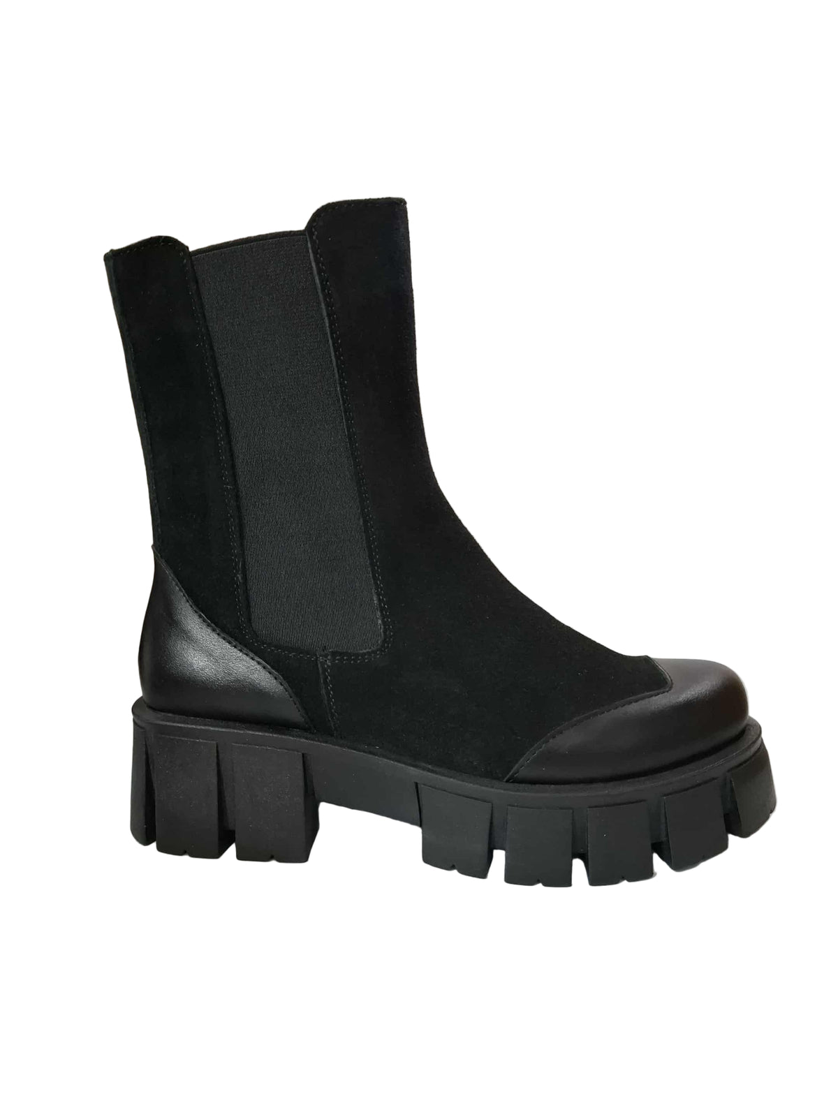 Ghete Piele Naturala Sophia Black Comb - Dolly Shoes
