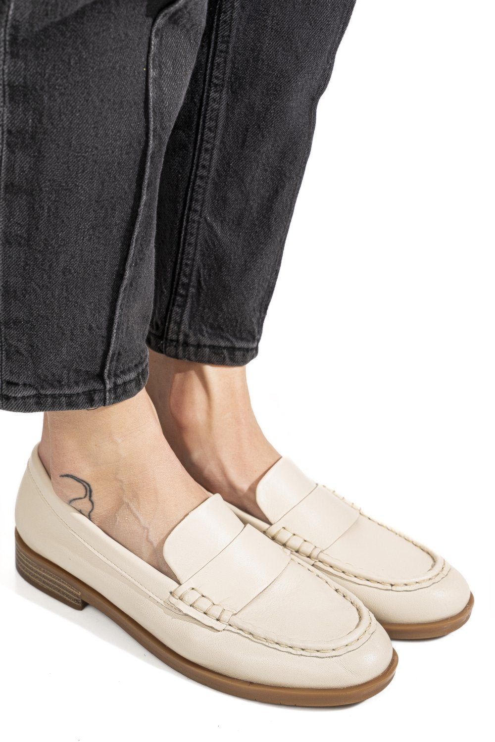 Loafers Piele Naturala Lina Nappa Milk - Bellini