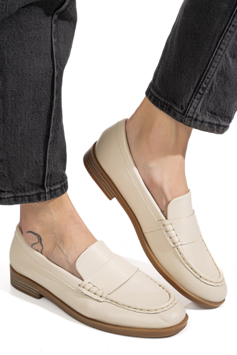 Loafers Piele Naturala Lina Nappa Milk - Bellini