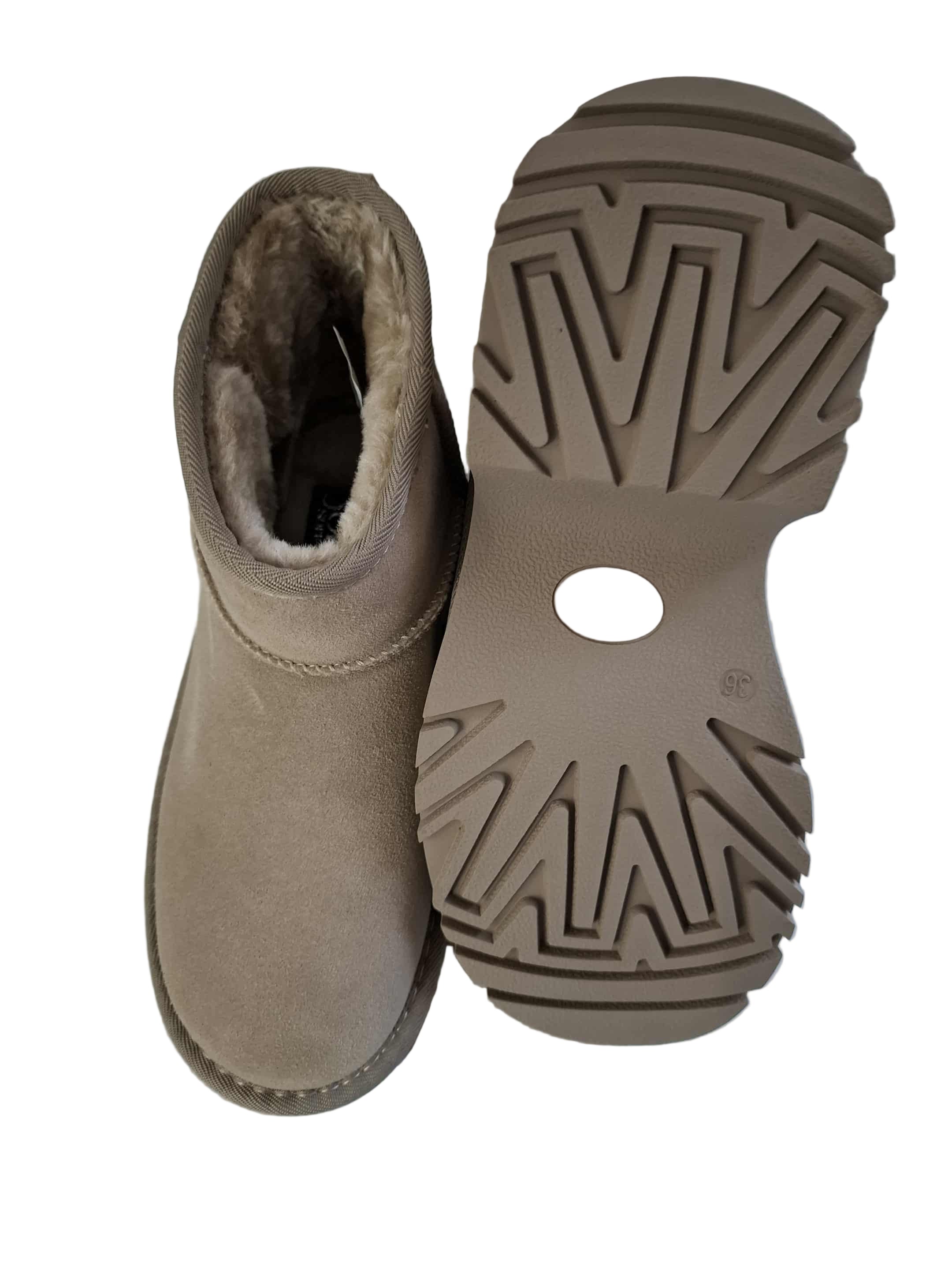 Ghete Piele Naturala  Tip UGG Solo Soprani Lea Earth Suede