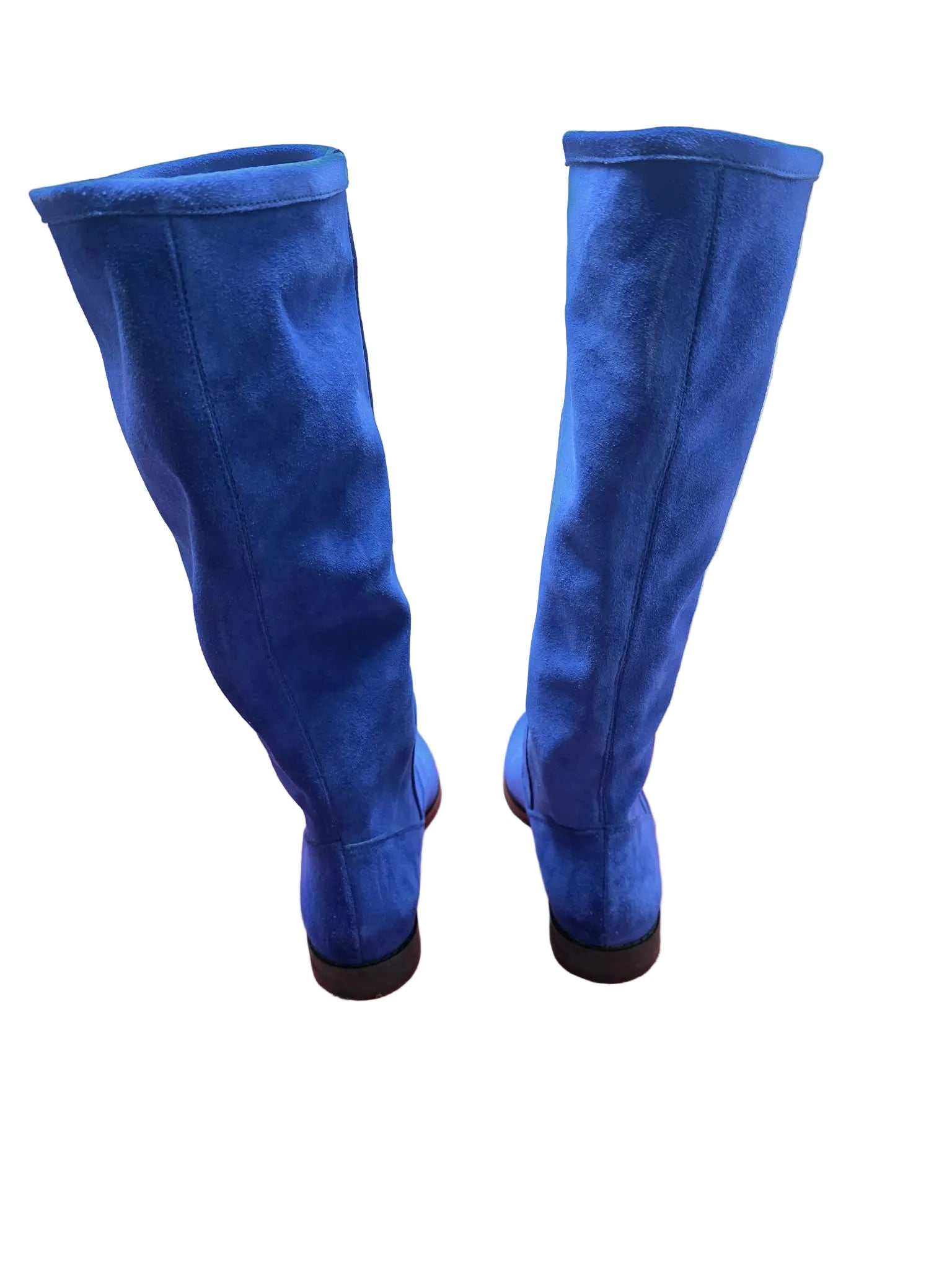 Cizme Piele Naturala Roberta Royal Blu Suede - Dolly Shoes