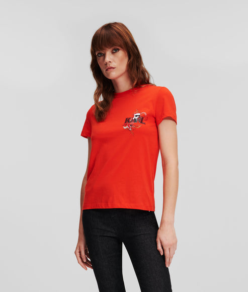 Tricou IKONIK LNY T-SHIRT Orange - Karl Lagerfeld