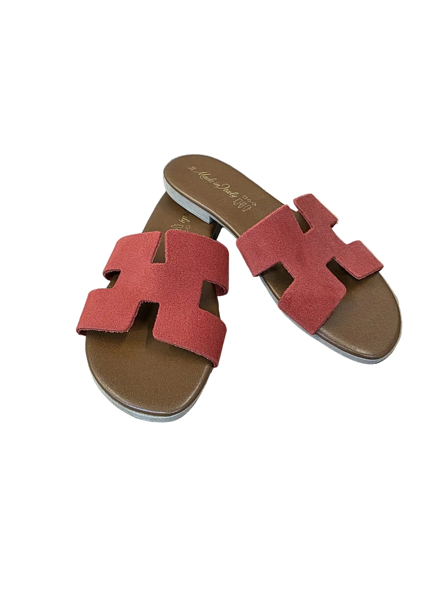 Papuci Piele Naturala Lux Vibe Italy Red Suede