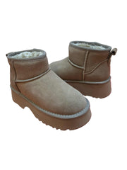 Ghete Piele Naturala Tip UGG 1274 Crosta Taupe- Energy