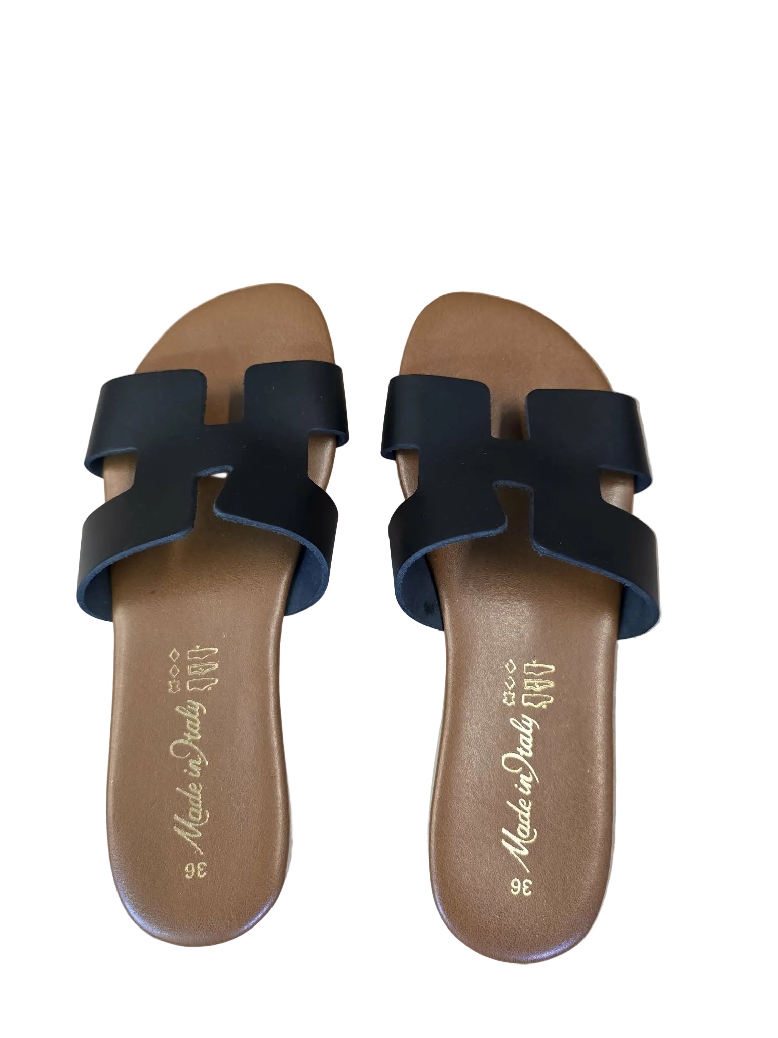 Papuci Piele Naturala Lux Vibe Italy Nero