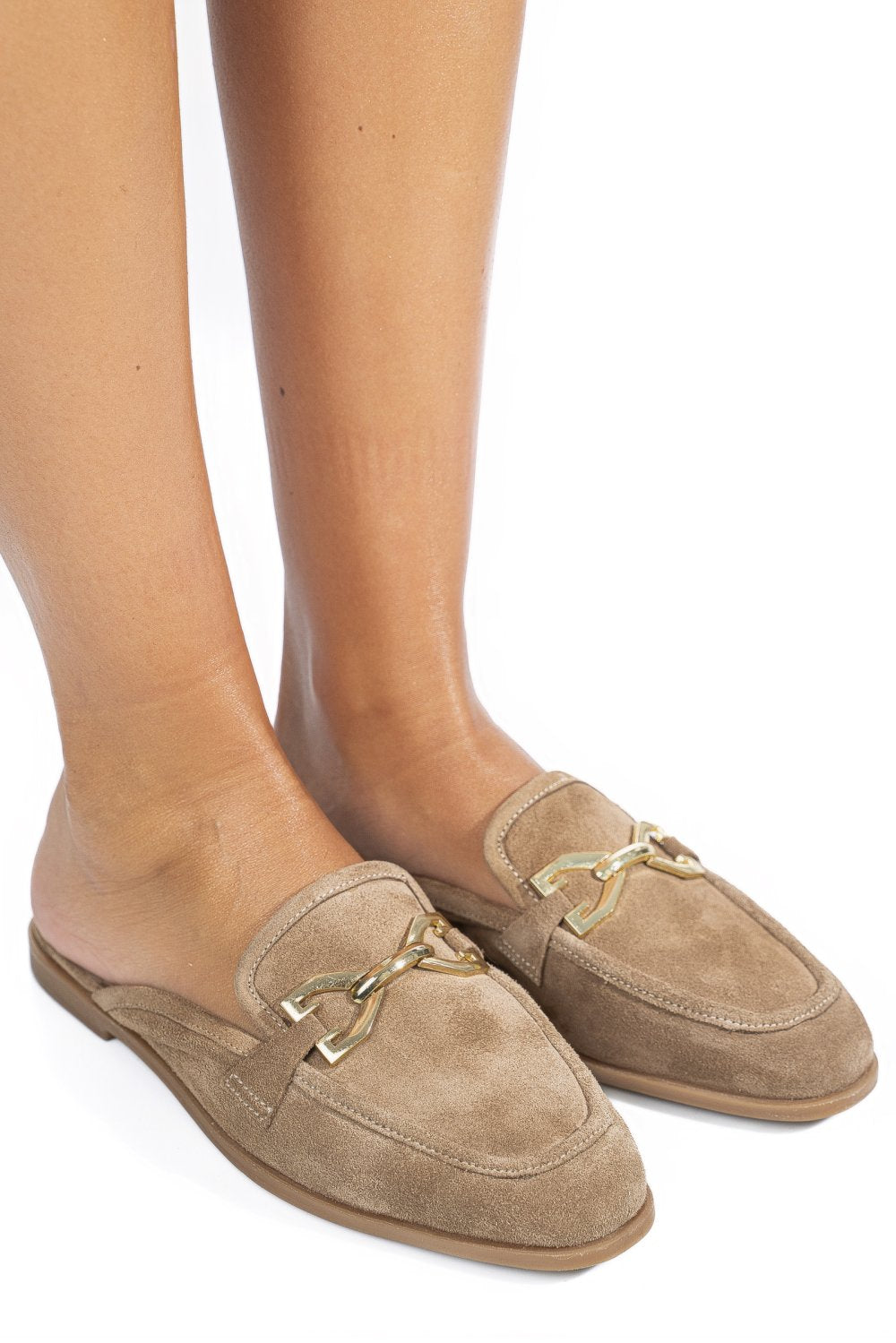 Saboti Piele Naturala Erika Taupe Suede - Bellini