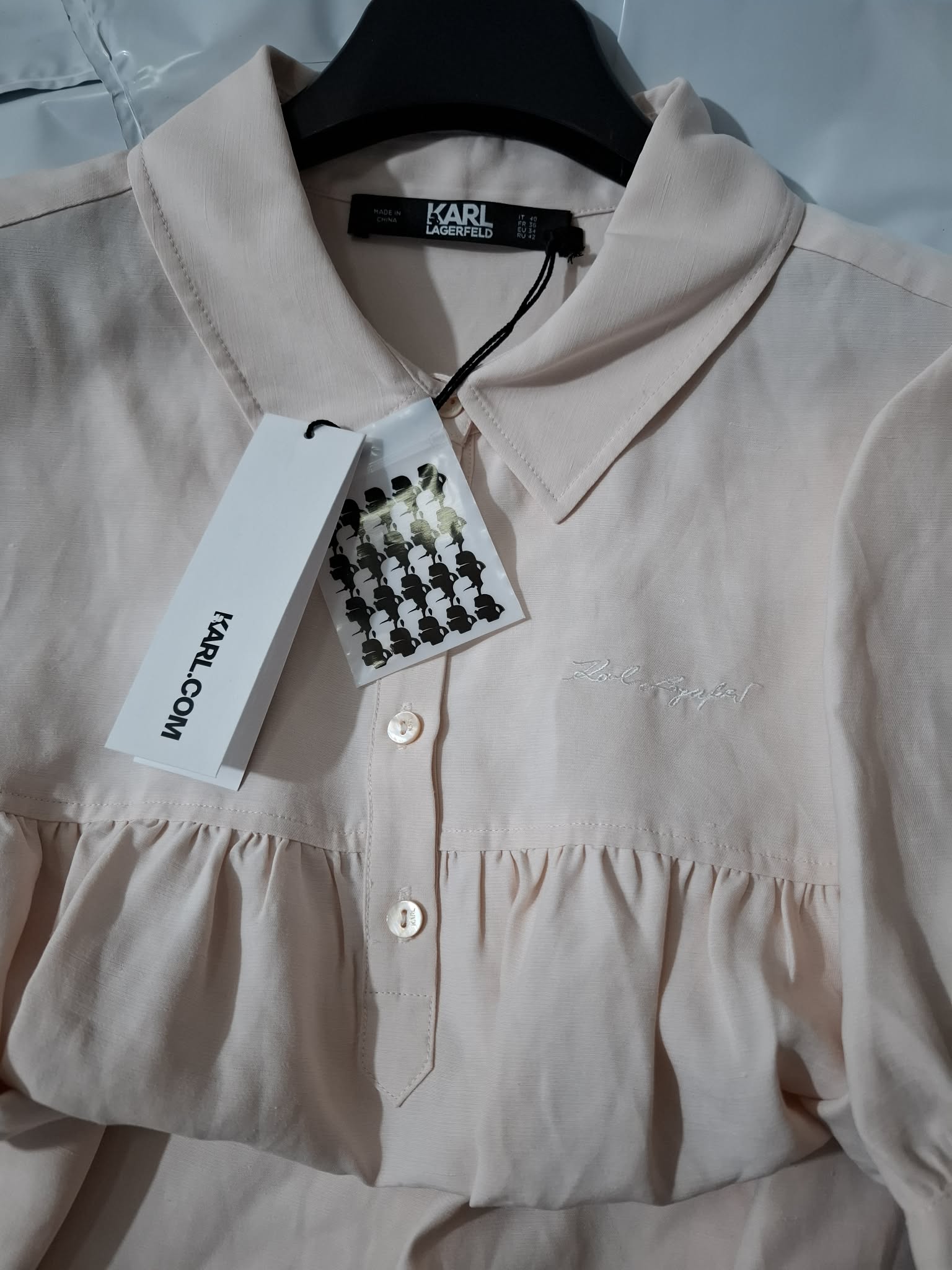 Rochie Linen Short Dress Light Pink - Karl Lagerfeld