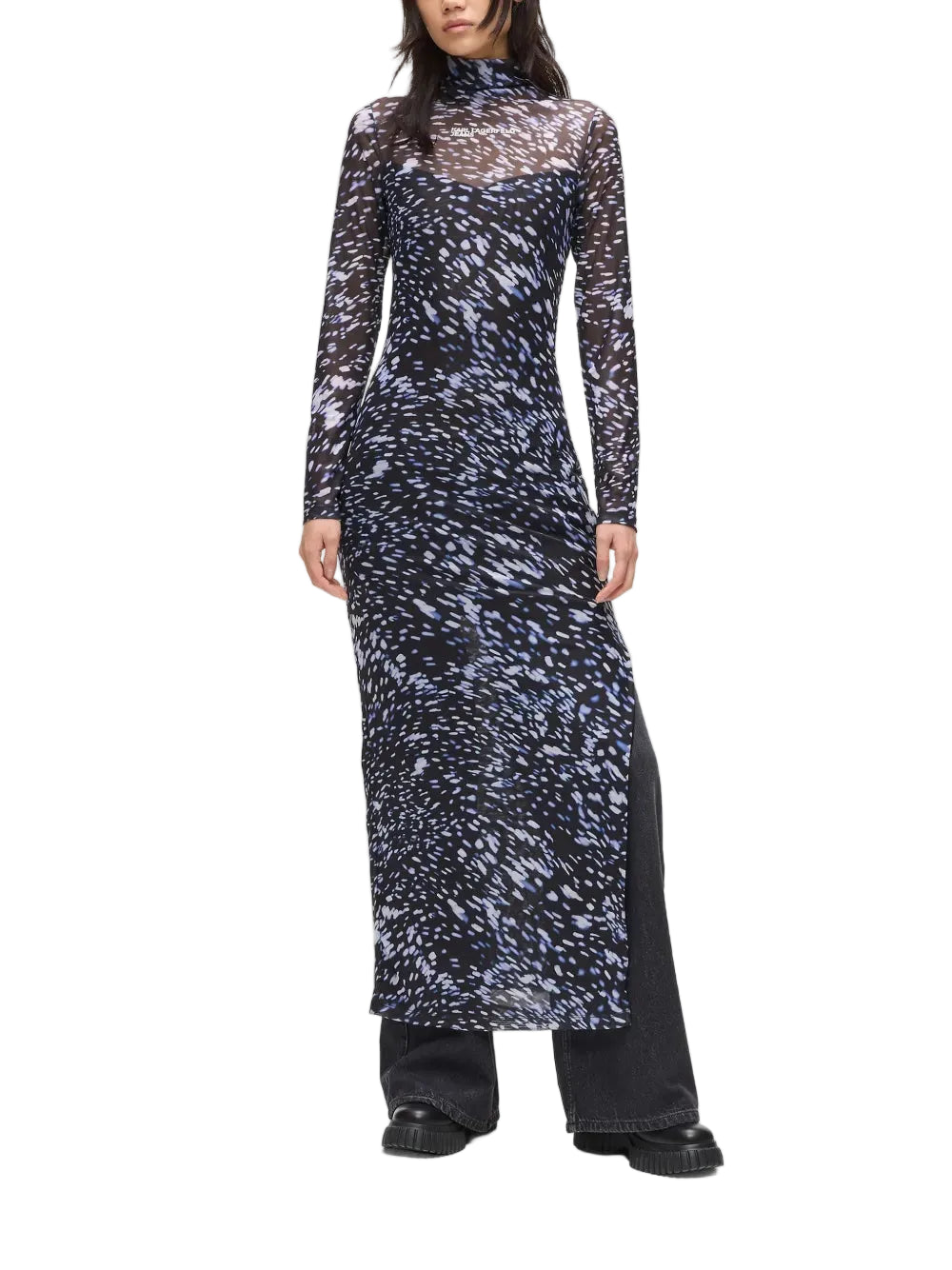 Rochie Mesh Lights Aop Dress Karl Lagerfeld